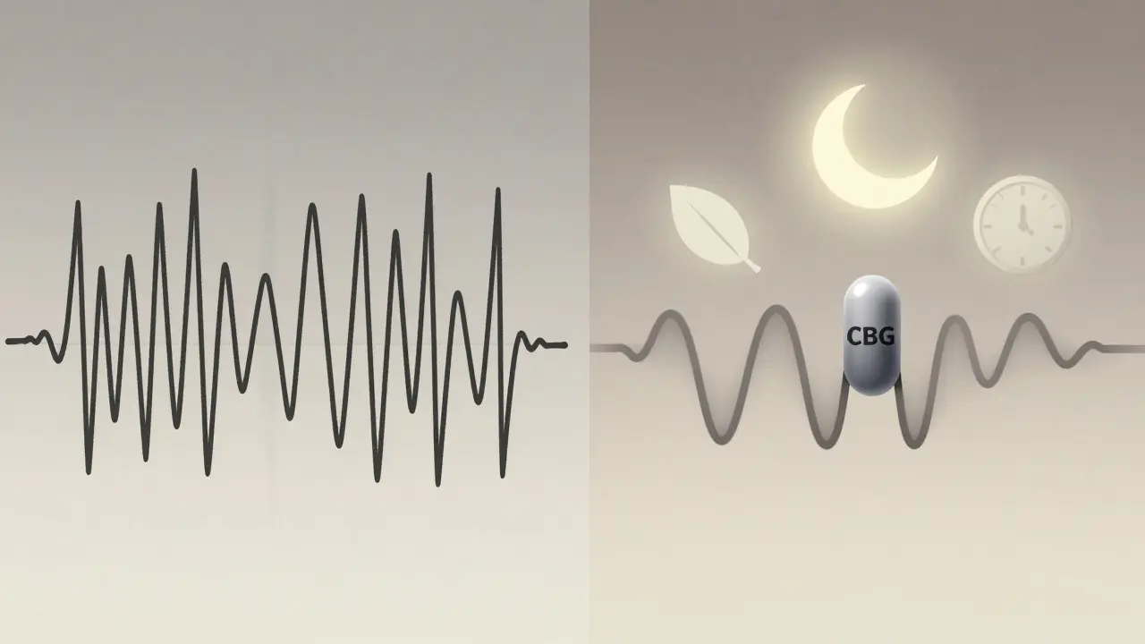 Porovnání kvality spánku: fragmentovaný spánek vs. hluboký spánek s CBG.