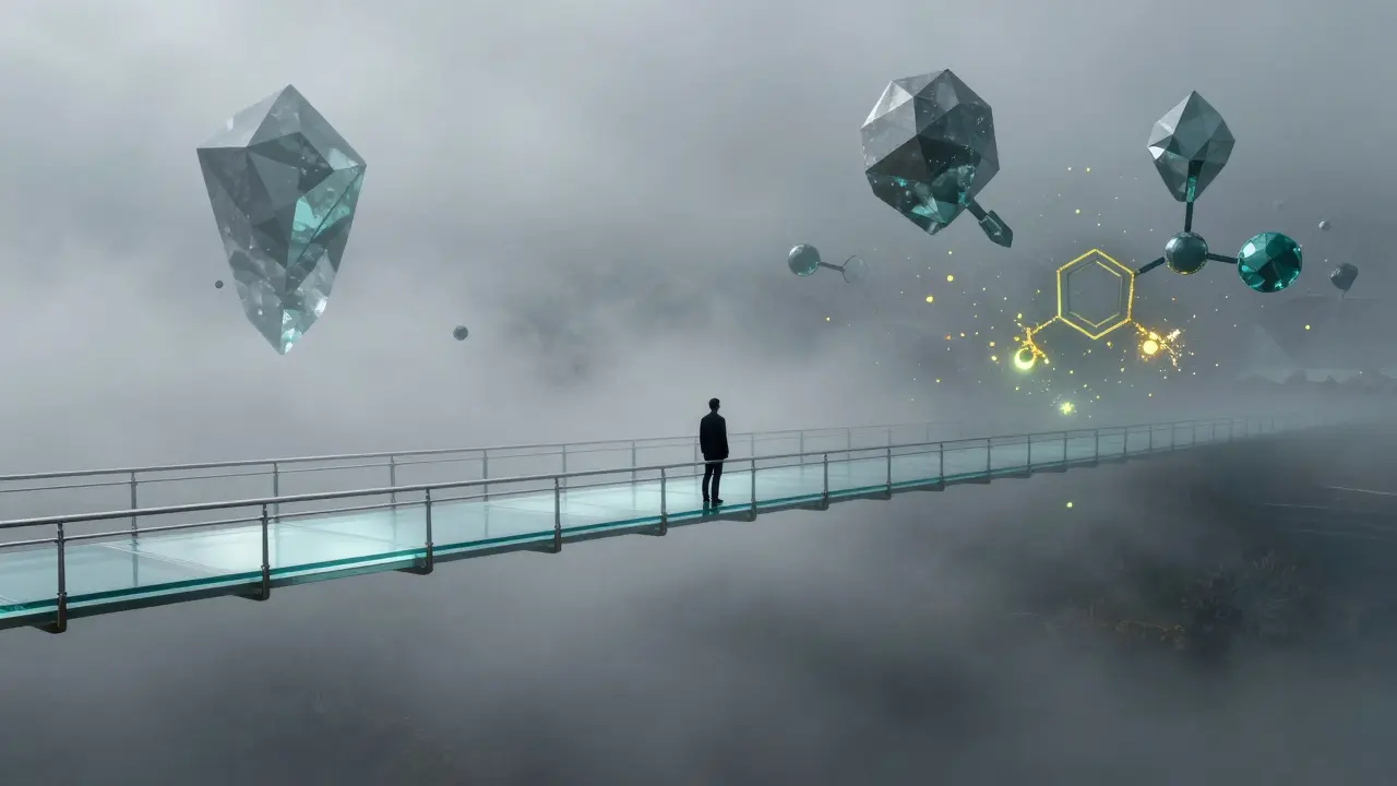 Koncepční obraz osoby na skle v mlze symbolizující legislativní šedou zónu.