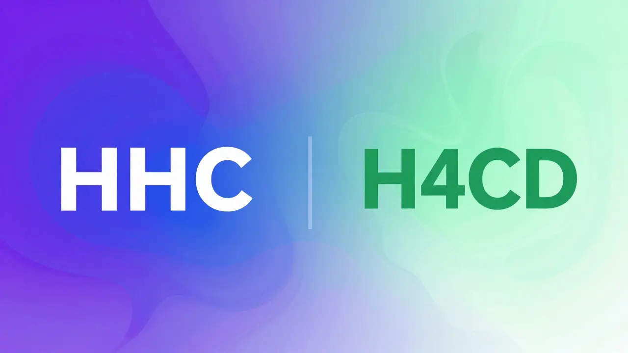 Abstraktní srovnání účinků HHC a H4CBD barvami