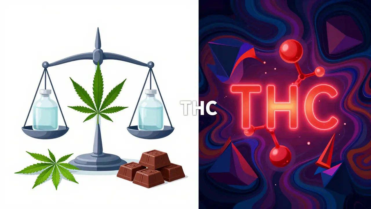 Kontrast mezi uklidňujícím CBD a psychoaktivním THC