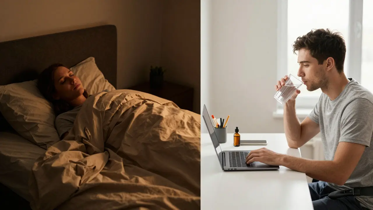 Srovnání relaxace s HHC večer a produktivity s THCV ve dne