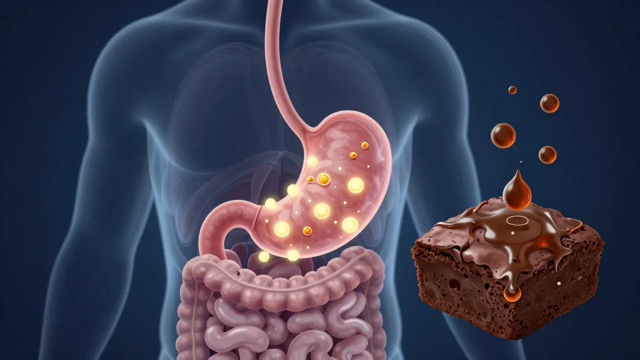 Conceptual illustration showing rapid absorption of nano-emulsion in body