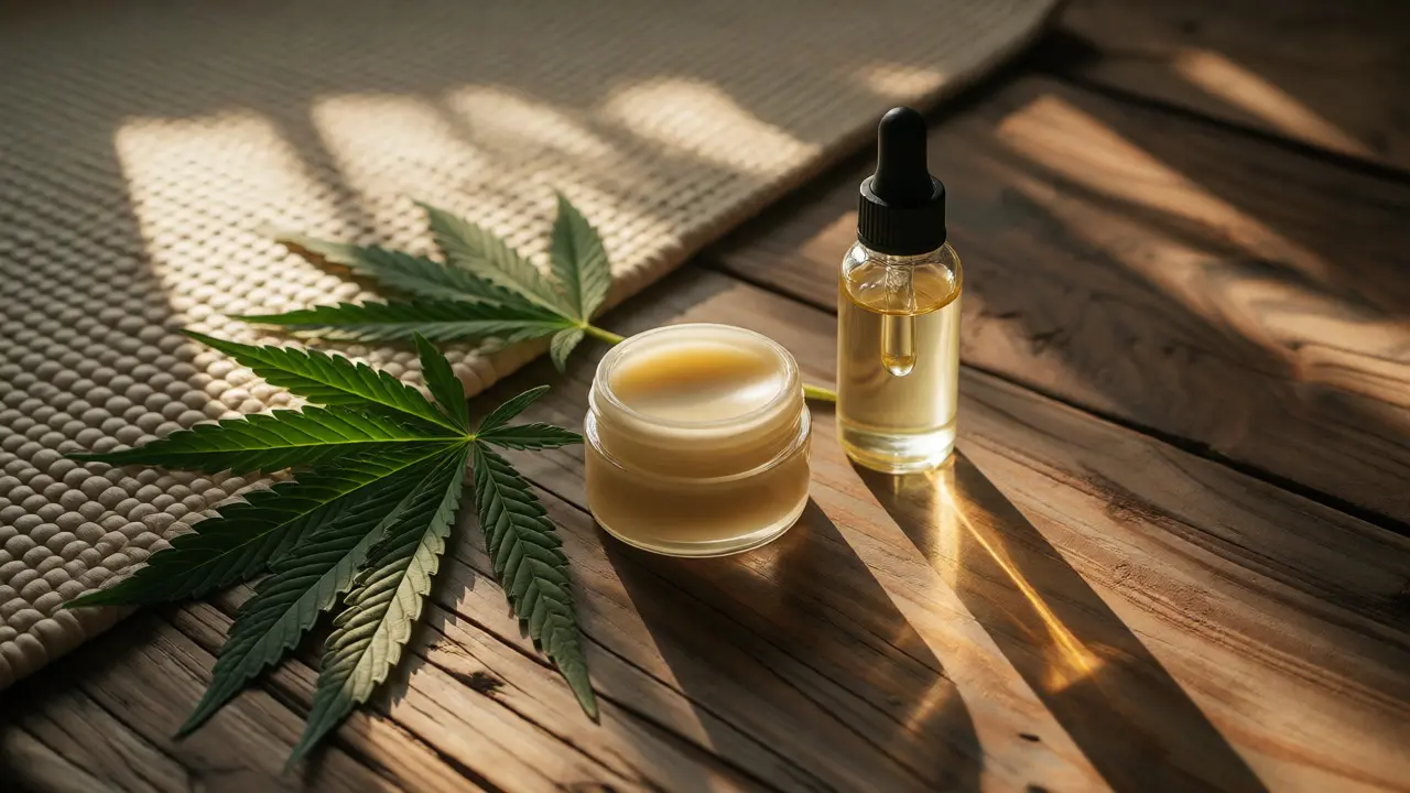 Sada přírodních konopných produktů s CBG pro úlevu od bolesti zad