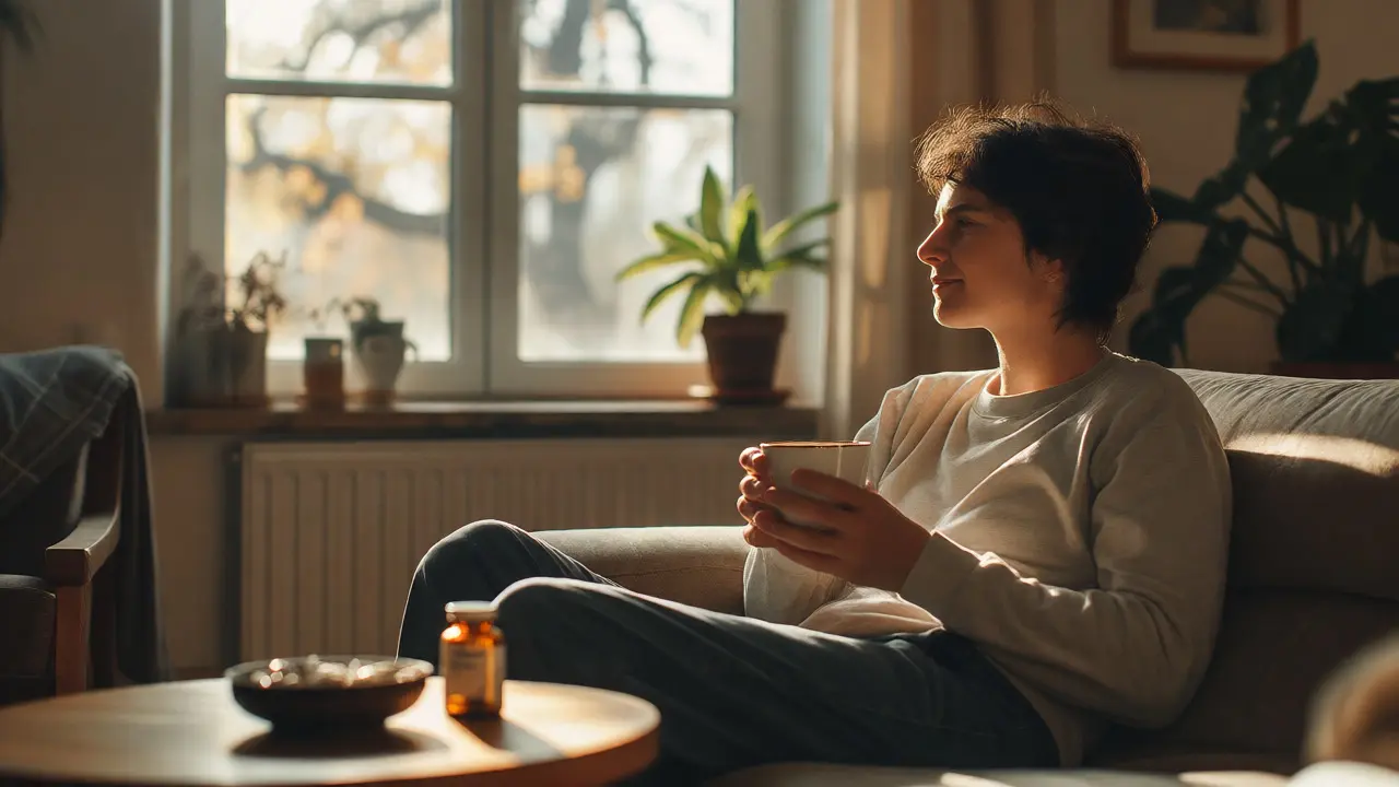 Uvolněná osoba s úlevou po užití CBD